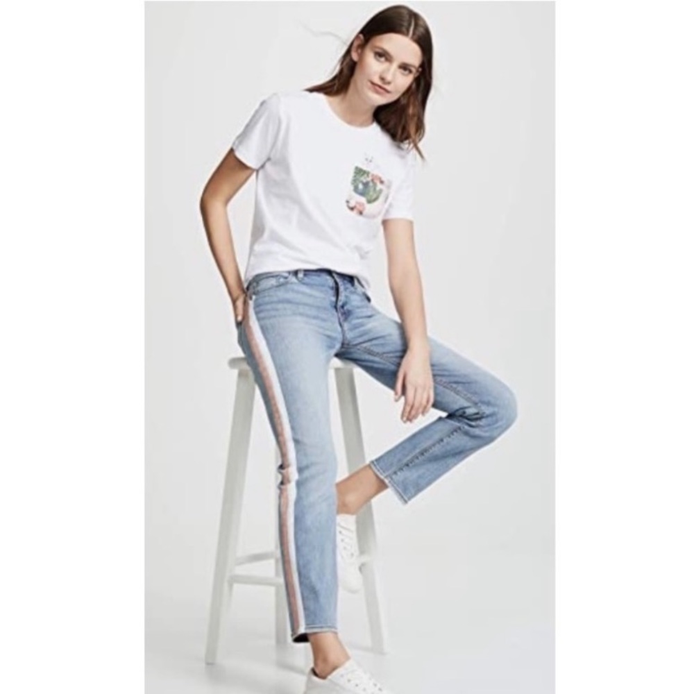 Hudson Nico Mid-Rise Racing Stripe Jeans Size 27